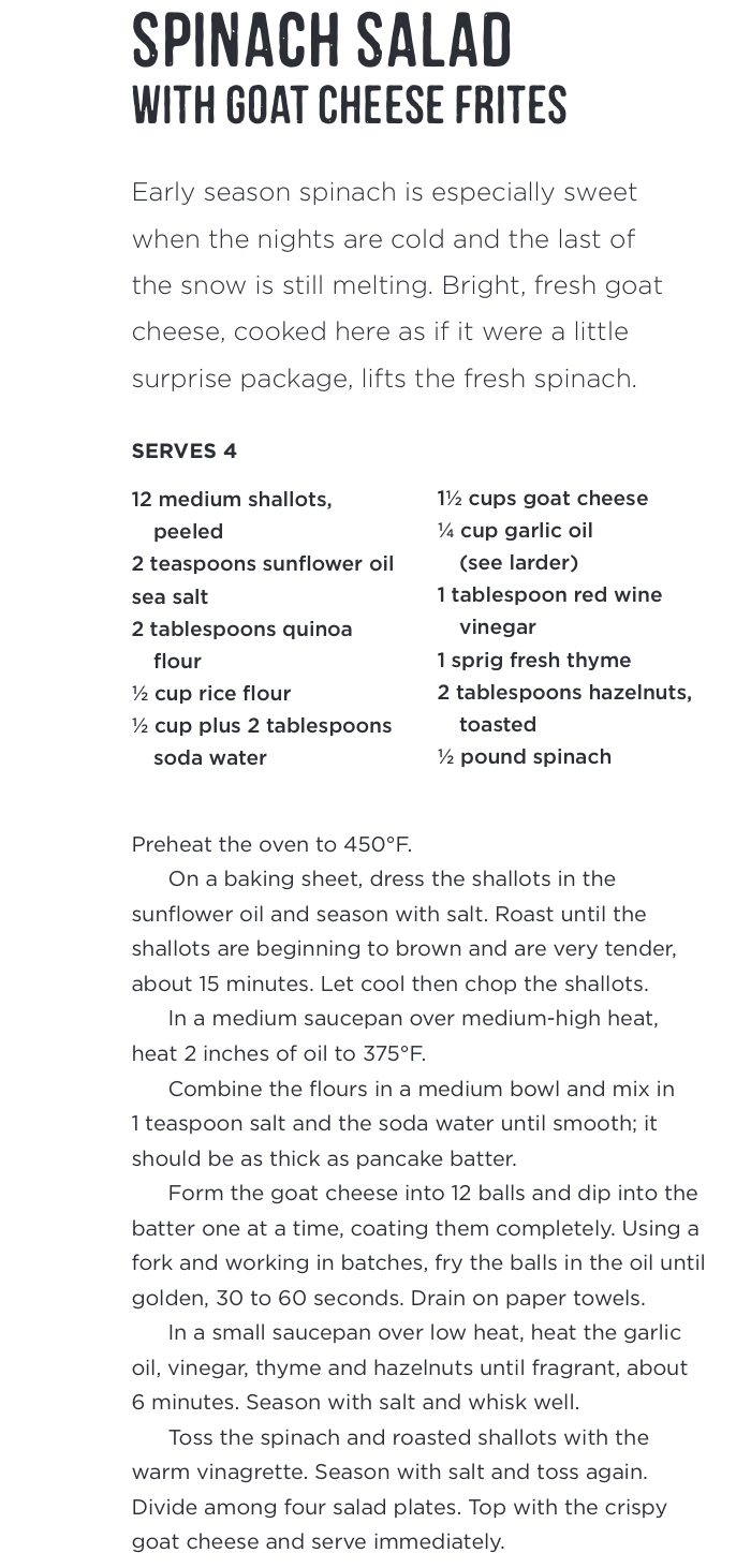 Recipe for spinach salad