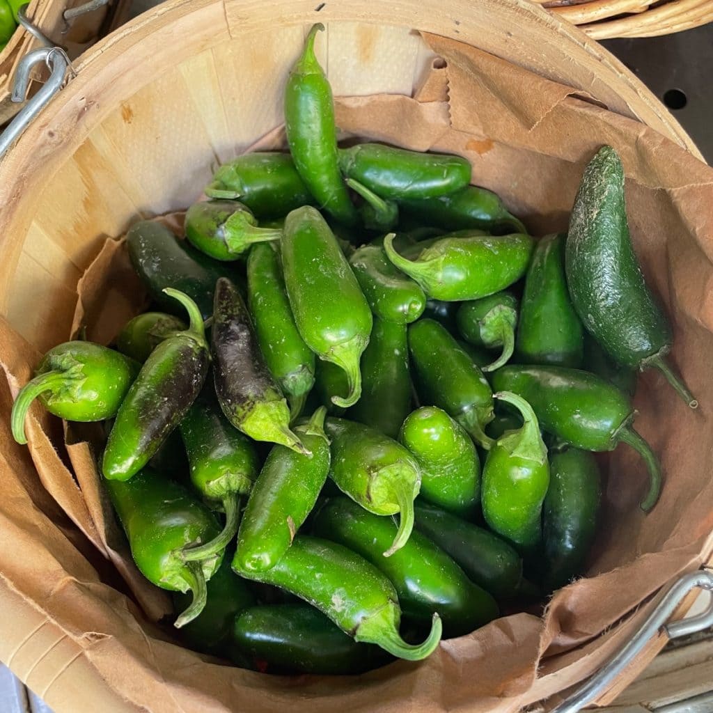 Fantastic organic jalapeños are just one of many peppers for sale at our Farm Store.