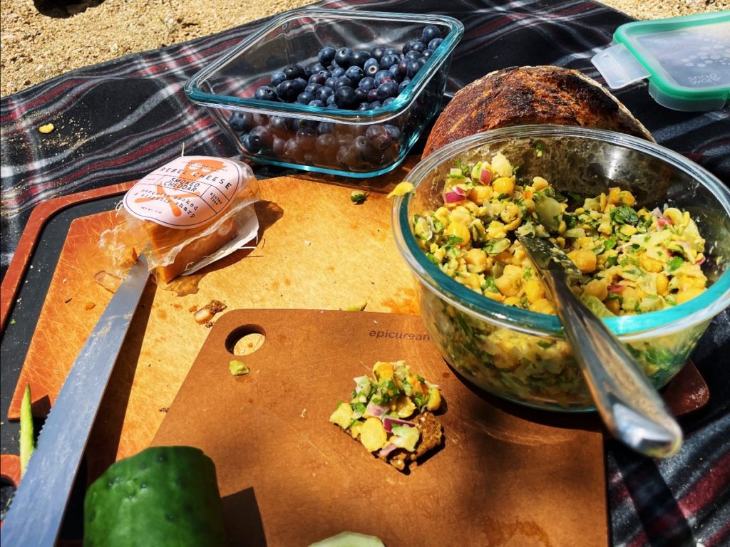 A member of the Black Cat Diaspora sent us this photo of a lakeside picnic at Gross Reservoir in Boulder. He said the roasted peppers in the chickpea salad, which he harvested during a u-pick event at Black Cat Organic Farm last autumn, roasted and then froze, were the star of the dish. Stay tuned for u-pick events—we'll have plenty of them this year!