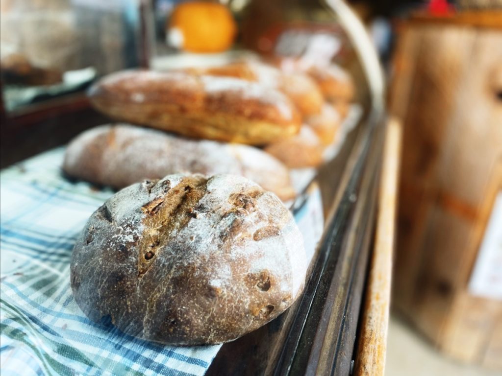 Our sourdough bread at the Farm Store. Always fresh, and always warm!
